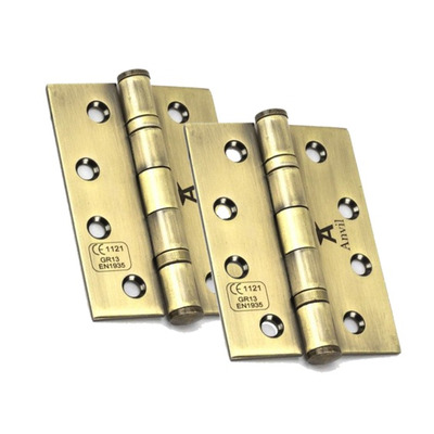 From The Anvil 4 Inch Ball Bearing Butt Hinges, Aged Brass - 49570 (sold in pairs)  AGED BRASS
