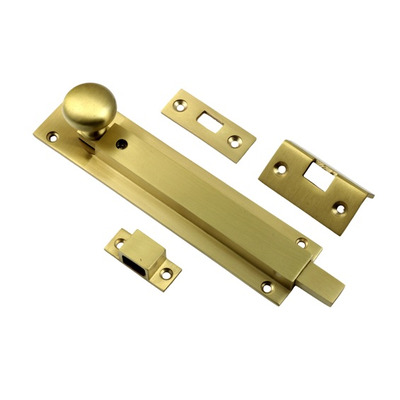Prima Surface Mounted Locking Door Bolt (152mm x 36mm), Satin Brass - SB2017A SATIN BRASS - 152mm x 36mm