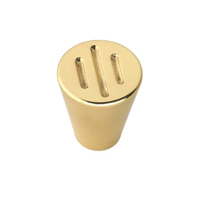 Urfic Round Grooved Cabinet Knob, Polished Brass - M3-22-01 POLISHED BRASS