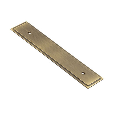 Frelan Hardware Hoxton Rushton Stepped Backplate For Cabinet Pull Handle (96mm OR 224mm c/c), Antique Brass - HOX6050AB ANTIQUE BRASS - 224mm c/c