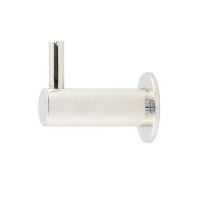 Frelan Hardware Hoxton Vestry Cupboard Hook With Rose (37mm Projection), Polished Nickel - HOX665PN POLISHED NICKEL