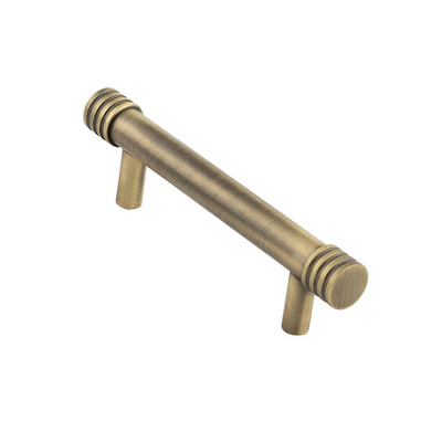 Frelan Hardware Hoxton Sturt Cabinet Pull Handle With Grooved Detail (96mm OR 224mm c/c), Antique Brass - HOX450AB ANTIQUE BRASS - 224mm c/c