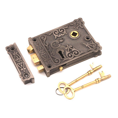 Spira Brass Floral Rim Lock, Pewter - SB7102PEW PEWTER