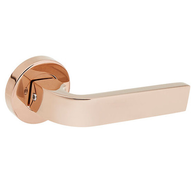 Access Hardware Novas Collection Door Handles On Round Rose, Polished Copper - B0310PCU (sold in pairs) POLISHED COPPER