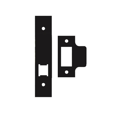 Zoo Hardware Face Plate And Strike Plate Accessory Pack For Horizontal Latch, Powder Coated Black - ZLAP17BPCB POWDER COATED BLACK