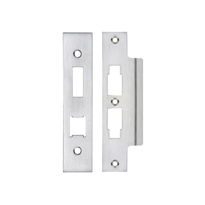 Zoo Hardware Face Plate And Strike Plate Accessory Pack For Horizontal Lock, Satin Chrome - ZLAP16BSC SATIN CHROME