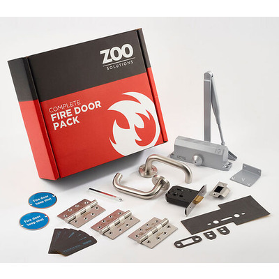 Zoo Hardware Architectural Office Fire Door Non-Locking Kit, Satin Stainless Steel Finish - KITA4-FDP-A4 OFFICE KIT NON-LOCKING - FIRE RATED 60 MIN