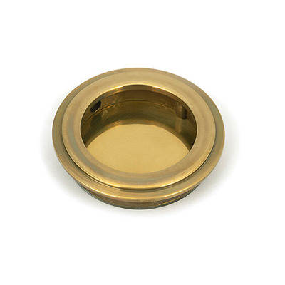 From The Anvil Art Deco Round Pull (60mm OR 75mm Diameter), Aged Brass - 48316 AGED BRASS - 75mm Diameter