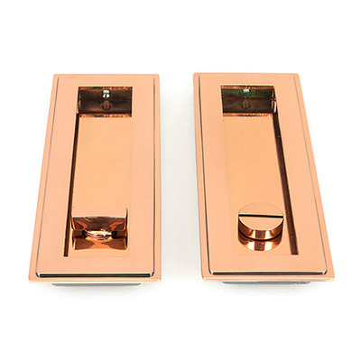 From The Anvil Art Deco Rectangular Pull Privacy Set (175mm OR 250mm), Polished Bronze - 50138 POLISHED BRONZE - 175mm x 60mm