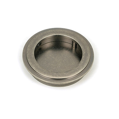 From The Anvil Art Deco Round Pull (60mm OR 75mm Diameter), Pewter - 50178 PEWTER - 75mm Diameter