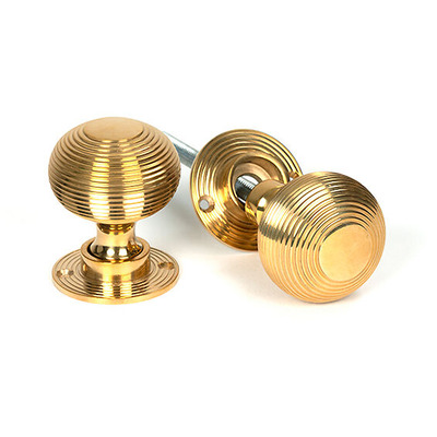 From The Anvil Beehive Mortice/Rim Knob Set, Polished Brass - 50840 (sold in pairs) POLISHED BRASS - (HEAVY)
