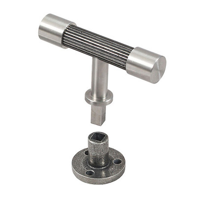 Finesse Immix Reed Anti Rotation T-Bar Cabinet Knob (70mm Length), Stainless Steel - IMX2008-S STAINLESS STEEL