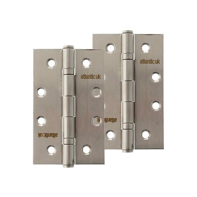 Atlantic Hardware 4 Inch Slim Knuckle Ball Bearing Hinges, Satin Stainless Steel - AH42525SSS (sold in pairs) SATIN STAINLESS STEEL