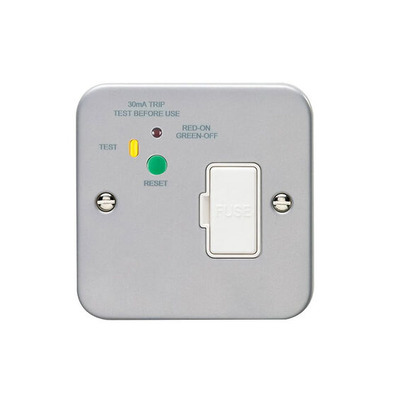 Carlisle Brass Eurolite Utility 13 Amp RCD Unswitched Fused Spur, Passive-30MA Type A, Metal Clad - MC5033 METAL CLAD