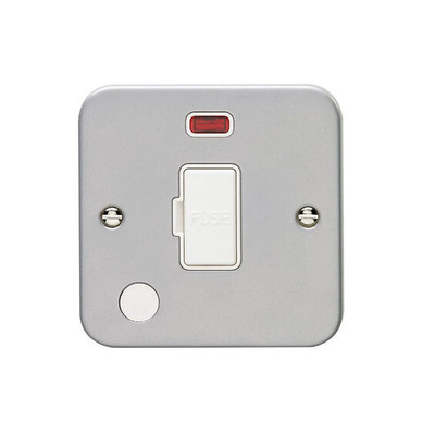Carlisle Brass Eurolite Utility 13 Amp Un-Switched Fuse Spur With Neon And Flex Outlet, Metal Clad - MCUSWFNFOW METAL CLAD