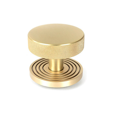 From The Anvil Brompton Beehive Rose Centre Door Knob, Satin Brass - 50895 SATIN BRASS - BEEHIVE ROSE