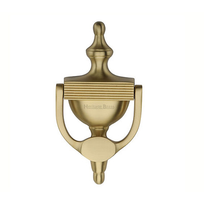 Heritage Brass Reeded Urn Knocker (195mm), Satin Brass - RR912 195-SB SATIN BRASS