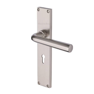 Heritage Brass Octave Door Handles On 200mm Backplate, Satin Nickel - VT5900-SN (sold in pairs) LATCH