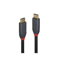 Image of Lindy 1.5m USB 3.2 Type C to C Cable, 20Gbps, 5A, PD, Anthra Line
