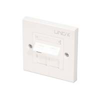 Image of Lindy CAT6 Single Wall Plate with 1 x Angled RJ-45 Shuttered Socket, U