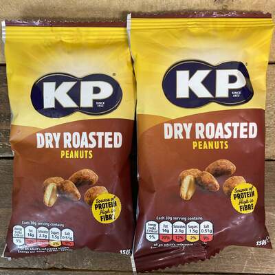 3x KP Dry Roasted Peanuts Bags (3x150g)