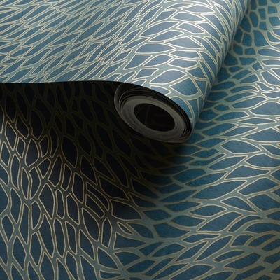 Lusso Corallino Wallpaper Teal Clarke and Clarke W0166/03
