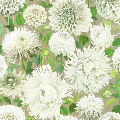 Harlequin Dahlia Wallpaper Sail Cloth / Meadow / Gilver HQN2112844
