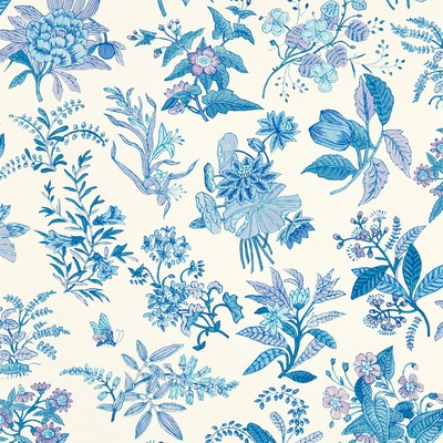 Harlequin X Sophie Robinson Woodland Floral Wallpaper Lapis Blue/Amethyst/Pearl HSRW113059
