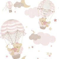 Image of Little Explorers 2 Wallpaper Hot Air Balloons Pink Galerie 14818