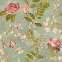 Image of Lola Floral Wallpaper Green / Pink Grandeco A68803