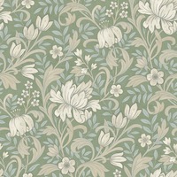 Marian Floral Wallpaper Sage Green Grandeco A67102