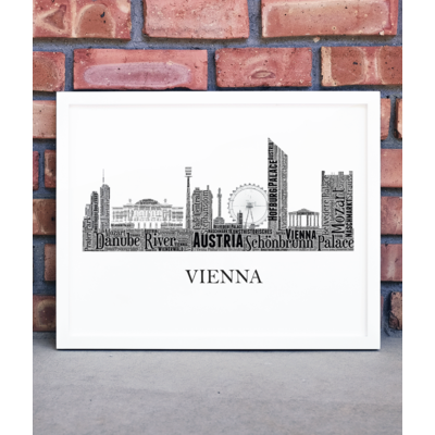 Personalised Vienna Skyline Word Art Picture Frame