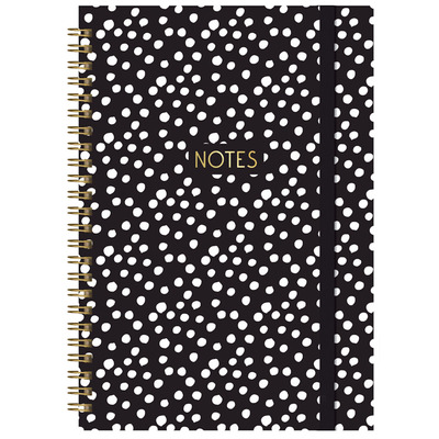 160 Page Black & White Polka Dots A5 Notebook Pad