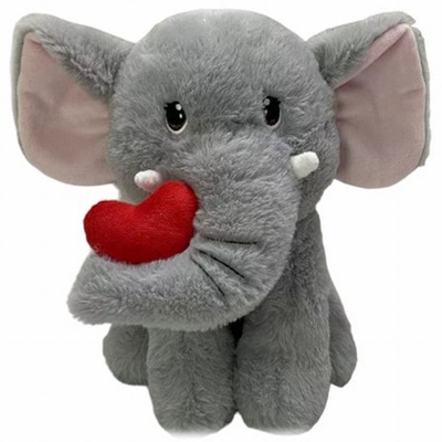25cm Valentines Day Toy Elephant Teddy Bear Holding Heart