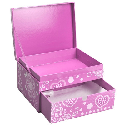 Children’s Kids Make Create & Decorate Your Own Jewellery Memory Box - Pink