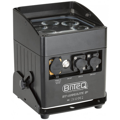 Battery-Powered LED Uplighter with 6x10 Watt RGBWA LEDs IP65 Rated
