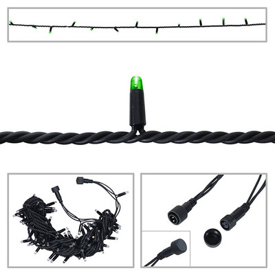 LED String Light Rubber Connectable Design in Green - 10m