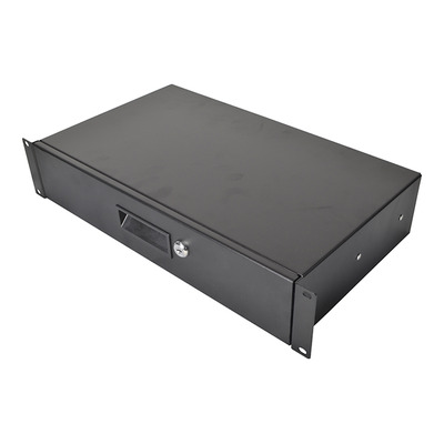 2U Metal Rack Drawer for Data Racks & Flight Cases with Lock 255mm Deep