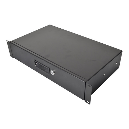 2U Metal Rack Drawer for Data Racks & Flight Cases with Lock 255mm Deep