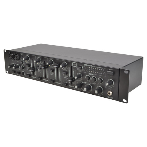 2 Zone Installation Mixer with 4 Dual Stereo Channels + 2 Mic Inputs