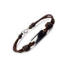 Aeon Friendship Bracelets - Recycled Sterling Silver Ingot & Dark Havana English Bridle Leather at Atlas Accessories