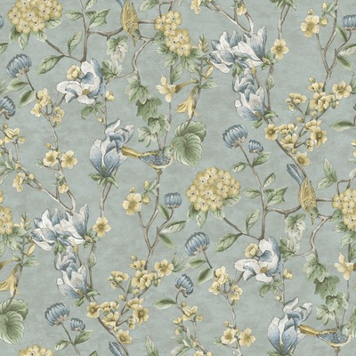 Floral Bird Trail Wallpaper Blue Holden 13602
