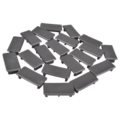 Black PVC End Caps for Slotted Channel  41 x 21mm