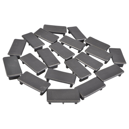 Black PVC End Caps for Slotted Channel  41 x 21mm