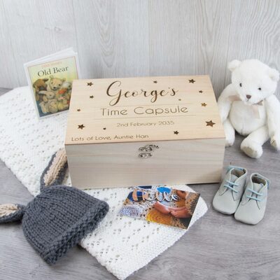 Personalised Wooden Time Capsule Box
