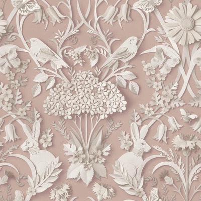 Dimensions Woodland Wallpaper Pink Fine Decor FD43607
