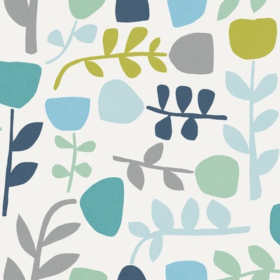 Juni Tulip Wallpaper Teal Fine Decor FD26536
