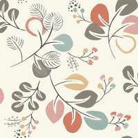 Jonah Leaf Trail Wallpaper Red / Pink Fine Decor FD25122