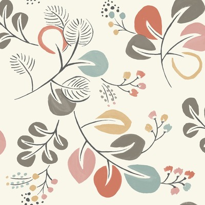 Jonah Leaf Trail Wallpaper Red / Pink Fine Decor FD25122
