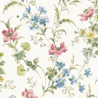 Laura Ashley Poppy Meadow Wallpaper Multi 127407